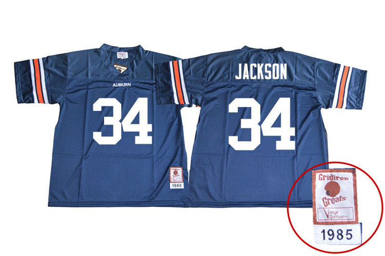 1985 Throwback Youth #34 Bo Jackson Auburn Tigers College Football Jerseys Sale-Navy - Click Image to Close